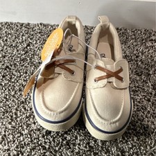 Gymboree Tan Boat Shoes Canvas Lace Up Unisex Kids Size 10 Casual Flat