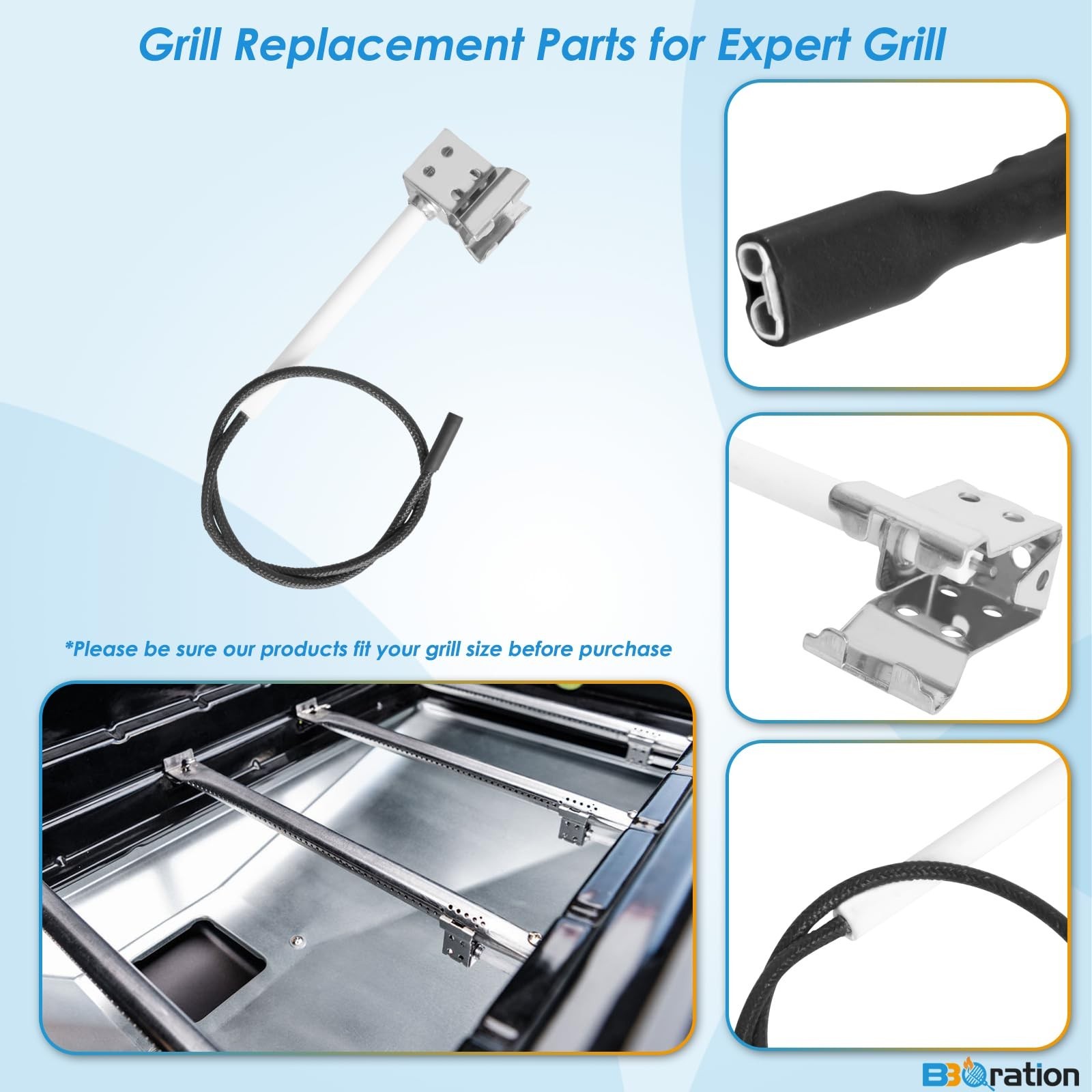 Grill Parts Kit for Expert Grill 4 Burner 720-0789H, Grill Grate, Heat Shield...