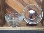 Set of 4 Vintage Pyrex 464 Clear Scalloped Edge Custard Cups Ramekins 10oz 300mL