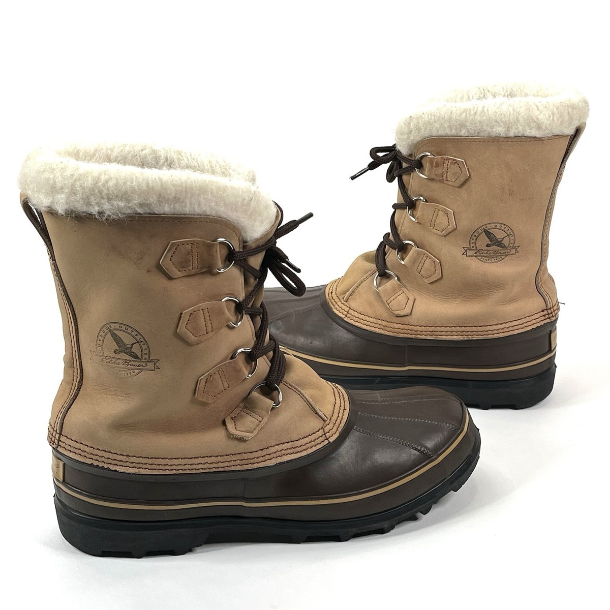 SOREL Eddie Bauer Boots Mens 11 Brown Leather Waterproof Insulated