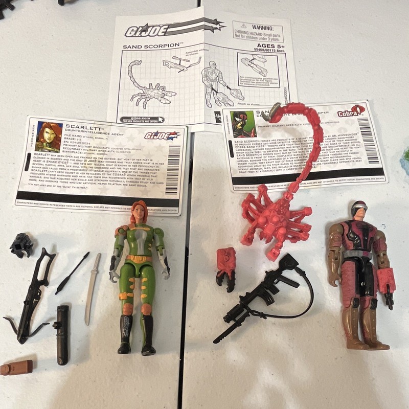 Hasbro G.I. Joe Scarlett & Sand Scorpion 2-Figure Mixed Lot w/ Accessories