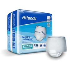 Attends Bariatric Adult Disposable Underwear XXL AU50 Super Absorbent Core 48 Ct