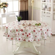 Round Flower Tablecloth Waterproof Tea Table Cloth  Hotel Restaurant
