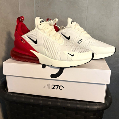 Nike Air Max 270 Herren Sneaker EU 42 Weiß/Rot/Schwarz AH6789-606