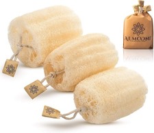 Almooni Egyptian Loofah Exfoliating Body Scrubber, Natural Real Egyptian Shower