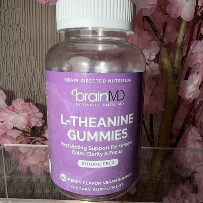 NEW & SEALED BrainMD  L-Theanine 60 Gummies for Calm Clarity & Focus Sugar Free