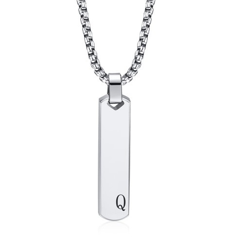 VNOX Fashion Initial Bar Necklace for Men Exquisite Waterproof Stainless Steel - Picture 31 of 42