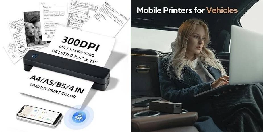Impresora portátil inalámbrica para viajes, impresora térmica pequeña sin tinta. - Image 3 of 4