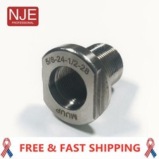 Premium Thread Adapter 1/2x28 to 5/8x24 Stainless Steel