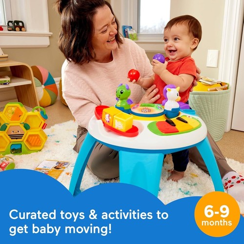 Fisher-Price Play Kit Crawl Cruise Gift Set. Activity Table Hive & Lion Rattle - Picture 2 of 6
