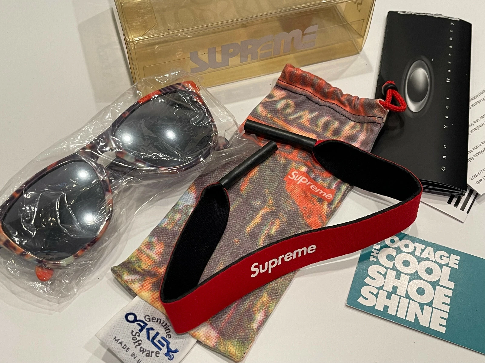 2007 OAKLEY SUPREME FROGSKINS BLANC CITY BOÎTE IRIDIUM NOIR LOGO LUNETTES DE SOLEIL NEUVES