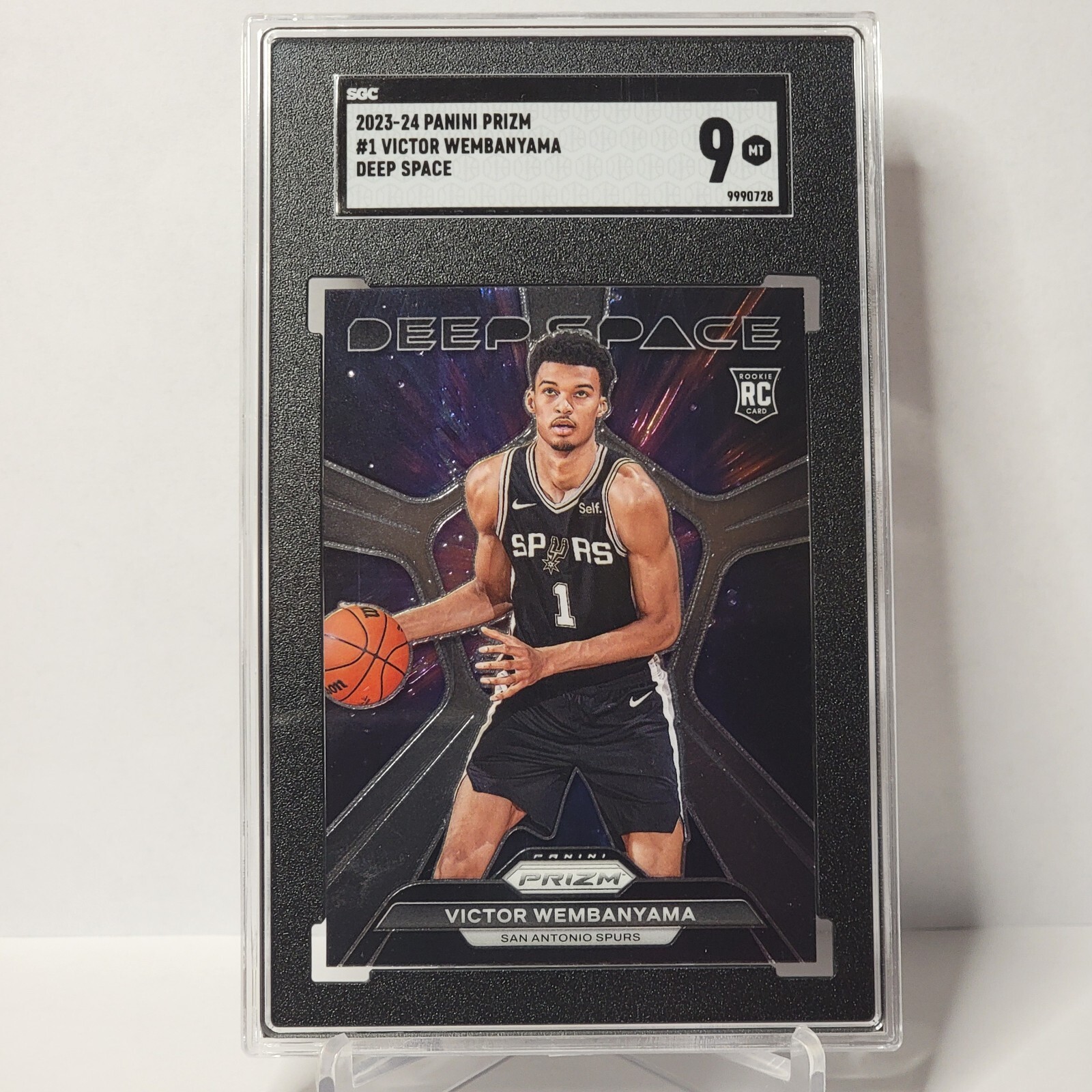 2023-24 Panini Prizm Victor Wembanyama Deep Space RC #1 Spurs Mint+ SGC 9.5