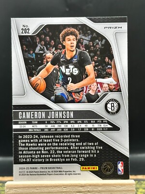 2024-25 Prizm Basketball - Cameron Johnson - Silver Prizm