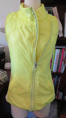 Lululemon What The Fluff Reversible Down Vest Clarity Yellow Size 8 MEDIUM