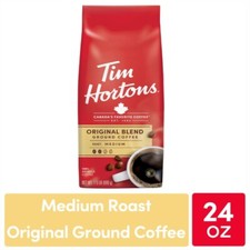 Tim Hortons 100 Arabica Original Blend Medium Roast Ground Coffee, 24 Oz, Bag