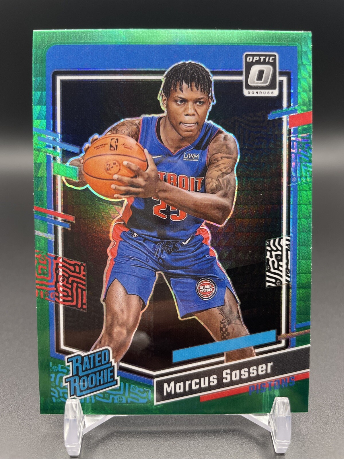 MARCUS SASSER - 2023-24 Donruss Optic Rated Rookie Hyper Green #242 Pistons