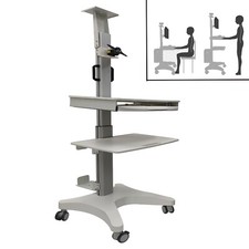 Mobile Desktop PC Cart Computer Monitor Stand Workstation Medical MonitorTrolley