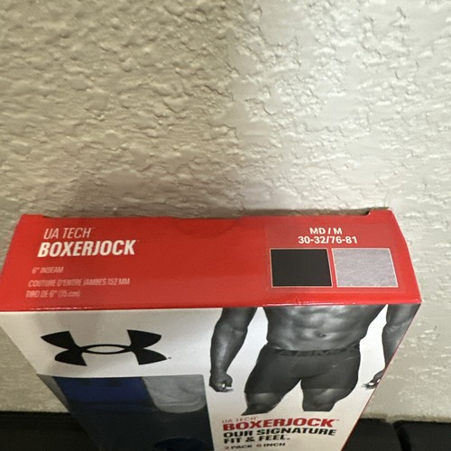 Under Armour 5XL Black 2-Pack UA Tech 6-Inch Boxerjock Briefs 1363619 NEW - Picture 2 of 3