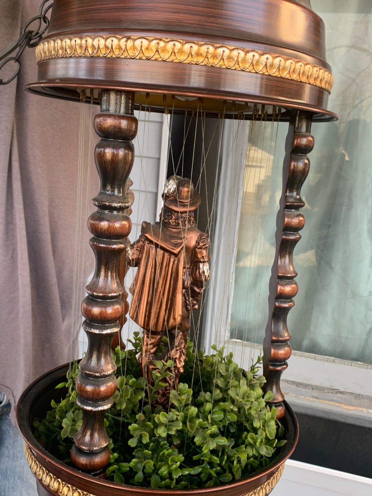 Vintage Mid Century Musketeer Hanging Rain Oil Swag Lamp Works eBay