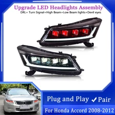 Demon eye LED Headlights For Honda Accord 8TH 2008-2012 Sequential Front Lamp