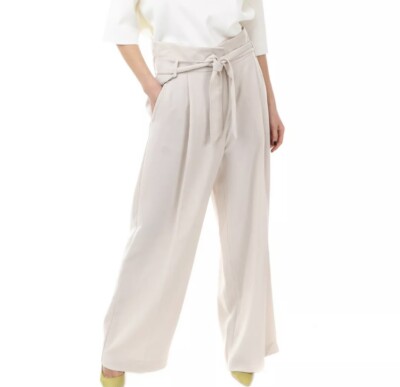 Weekend MaxMara Women's Crepe High-Rise Pleated Front Wide-leg silhouette Pants 