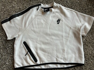 NIKE NSW Women s Tech Fleece Reimagined Cropped T-Shirt White Small