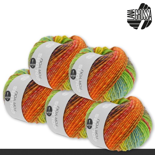 Lana Grossa 5x50 g Colors for you Dochtgarn Farbverlauf Wolle Stricken 12 Farben - Bild 6 von 25