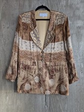 VTG Platinum by Dorothy Schoelen Metallic Silver  Bronze Satin Blazer -Sz L