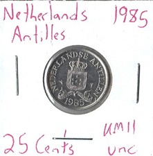 Coin Netherlands Antilles 25 Cents 1985 KM11