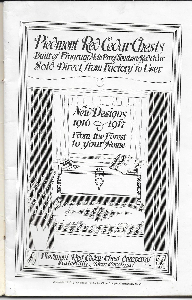 1916 Piedmont Red Cedar Chest Company Catalog Cedar Chests Tea