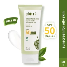 Plum Green Tea & Zinc Super-Matte SPF 50 Sunscreen Gel For Oily, Combination Ski