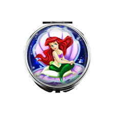 1 Little Mermaid Portable Makeup Compact Double Magnifying Mirror