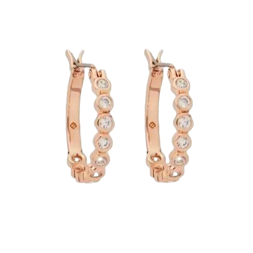 Kate Spade Earrings Full Circle Huggies Rose Gold Hoops Blush