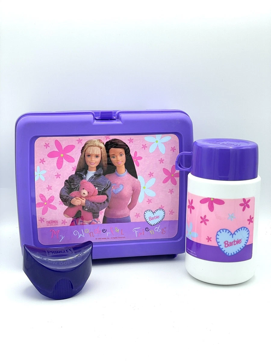 Vintage 90’s Plastic Lunch box With Thermos Barbie & My Wonderful Friend  Theresa