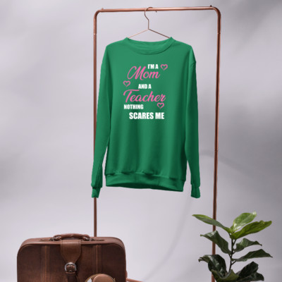 I'M A Mama und Eine Lehrer Sweatshirt Happy Muttertag Familie Kinder Love Gifts