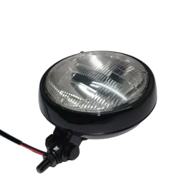 6'' Black Bottom Mount Motorcycle Motorbike Headlight Classic Headlamp Vintage