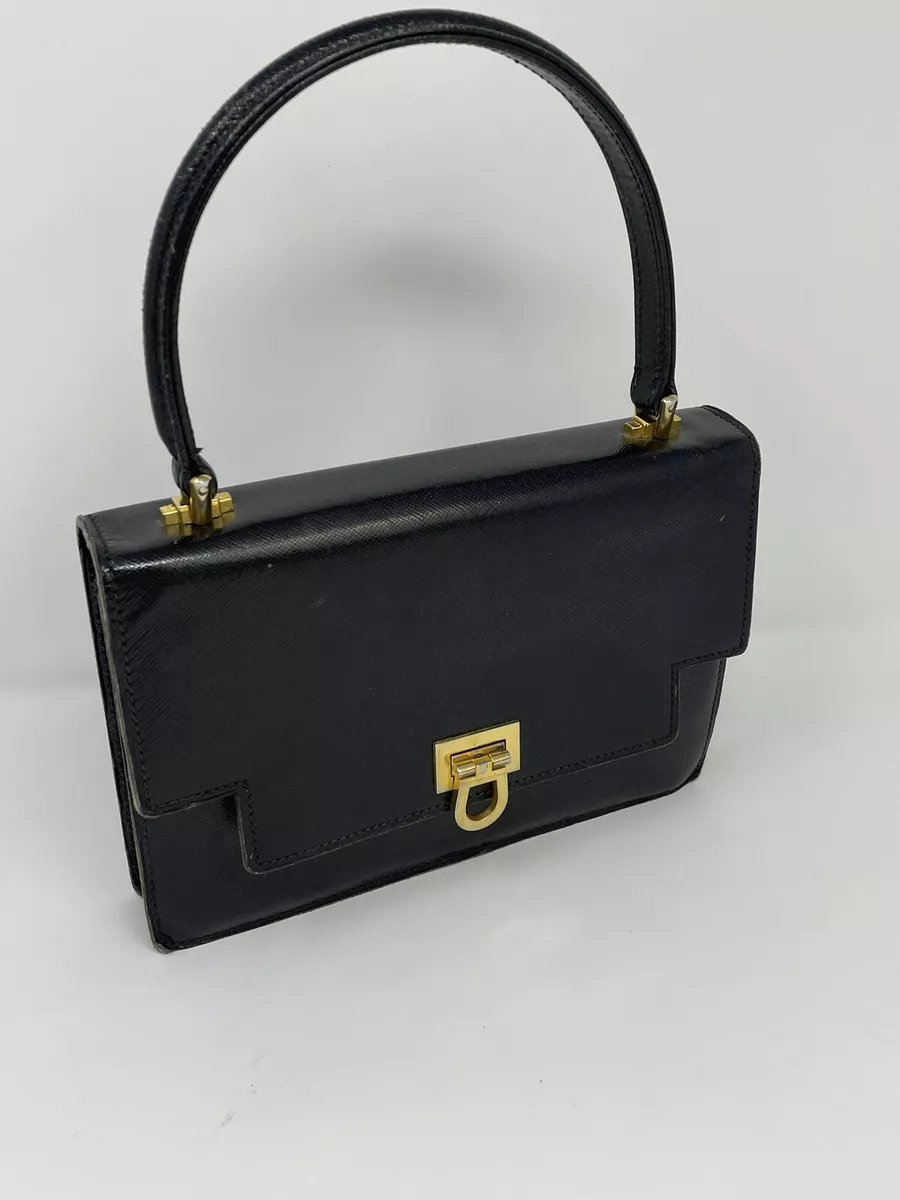 GUCCI 1950 Black Leather Handbag