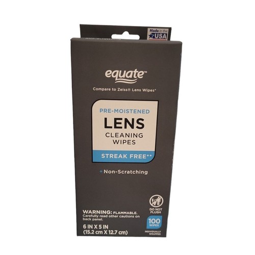 EQUATE Lens Cleaning 100 Wipes Eye Glasses Computer Optical Lense