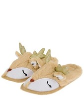 Monsoon Slippers Reindeer Ladies Girls Slippers In Size 4 to 5 BNWT Christmas  