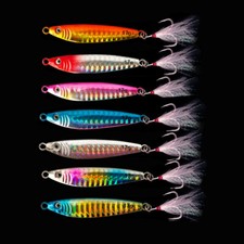 7 Pack Shore Drag Cast Slow Jigging Curved Spoon Micro Metal Jig  Lure Saltwater