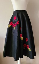 Vintage circle skirt, novelty print skirt