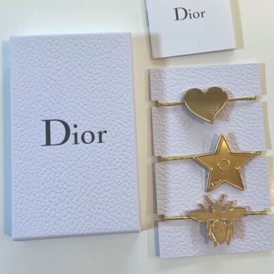 RARE Dior elastic Hair accessories SET of 3 Gold VIP-GWP NIB Christian Dior Beauty Gold 3 Hair ties set Novelty GWP  main image 3