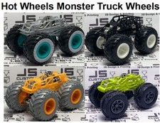 Hot Wheels Monster Truck Parts - Wheels And Chassis Only - Many Colors 164 Size