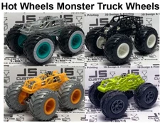 Hot Wheels Monster Truck Parts - Wheels and Chassis ONLY - Many Color Choices