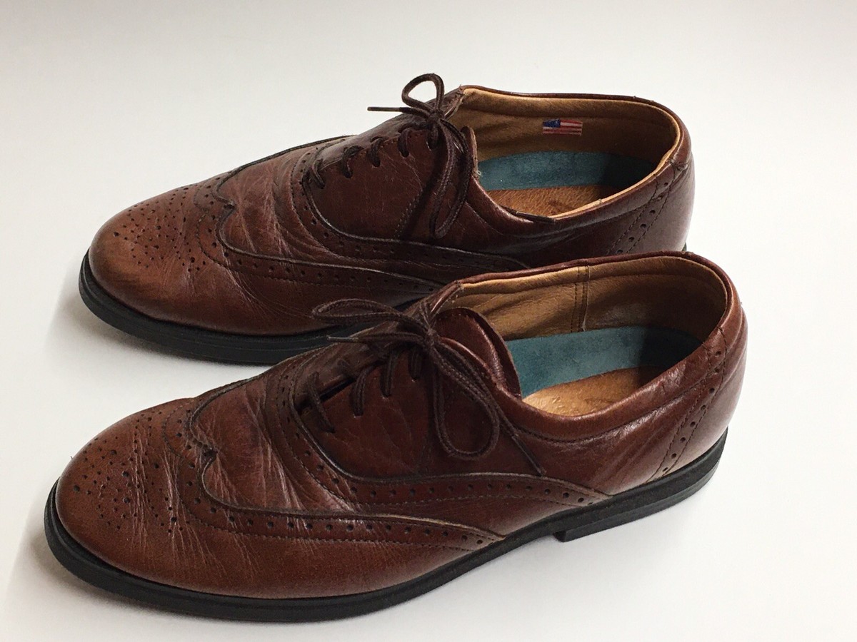 Vintage Mens Nike Air IE Brown Leather Oxfords Lace Up Size  display picture 1