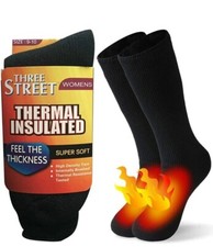Warm Thermal Socks, Three Street Unisex Winter Fur Lined Boot Thick Insulated