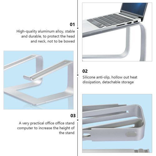 Aluminum Alloy Computer Stand Laptop Support for Office Sturdy Bracket Clear - Photo 4/12
