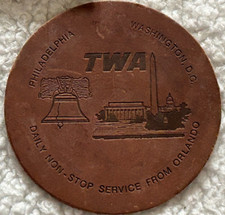 TWA Vintage Logo Leather Coaster TWA Philadel...