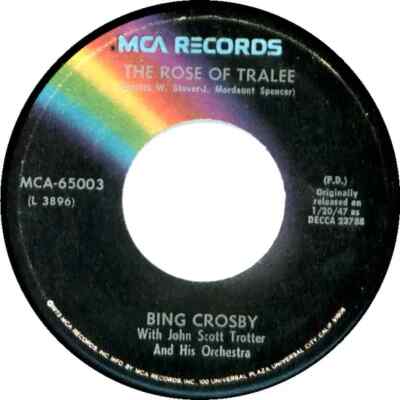 Bing Crosby When Irish Eyes Are Smiling / The Rose Of Tralee MCA Records