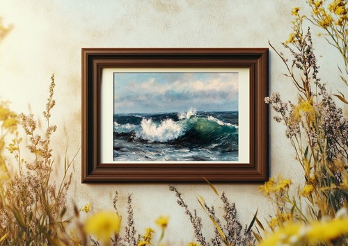 Crashing Ocean Wave Painting 5"x7" Print on Matte Paper | Coastal Seascape Art - Picture 11 of 17
